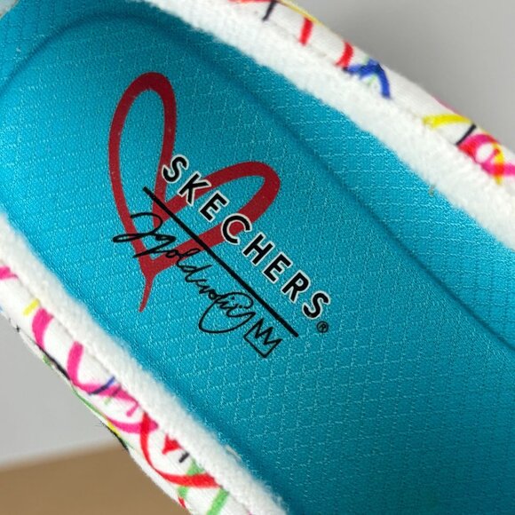 Skechers J Goldcrown Poppy Drippin Love Slip On Sneakers Womens 7 White Multi - Picture 9 of 11